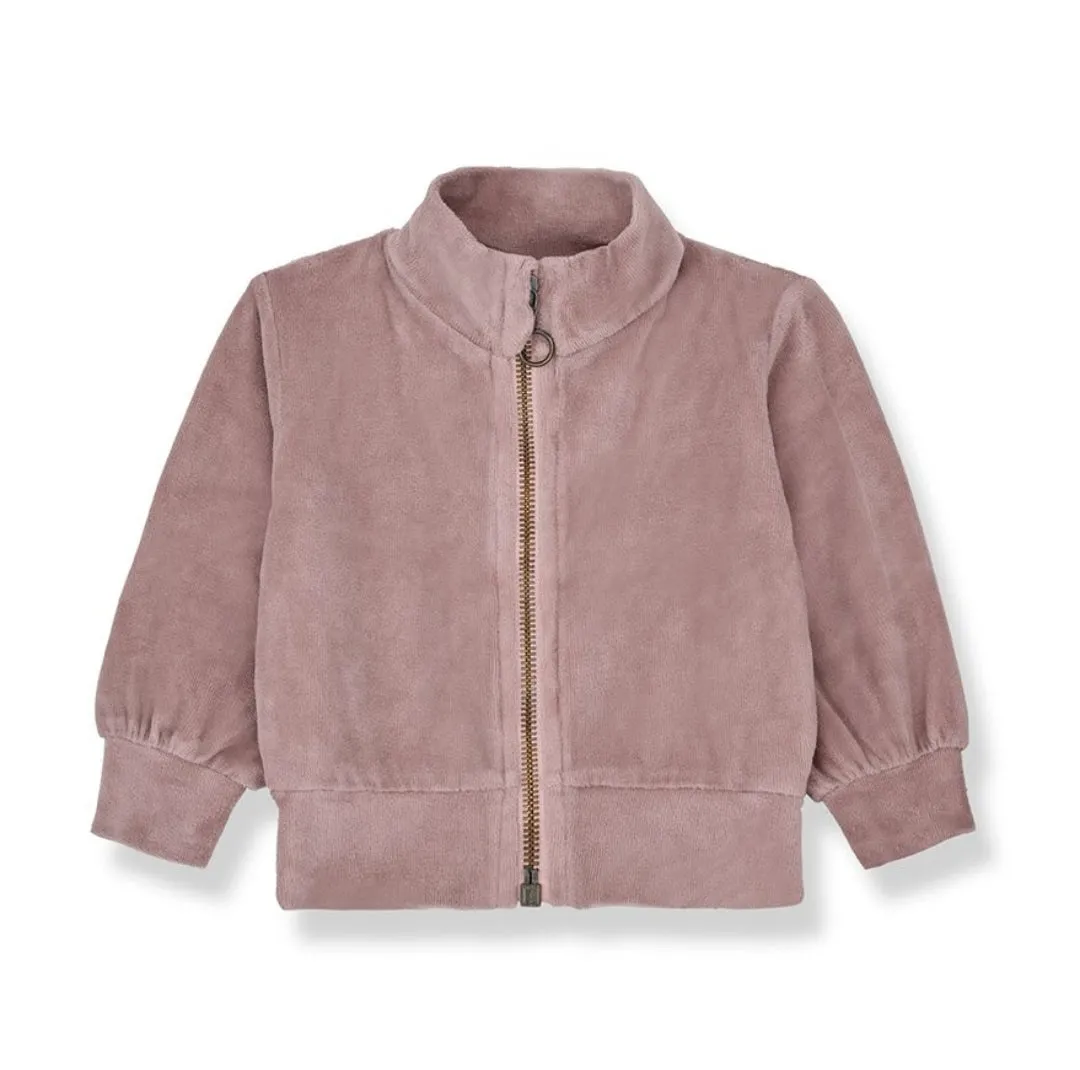 1   IN THE FAMILY MAUVE GANNA JON ZIP JACKET VELOUR SET