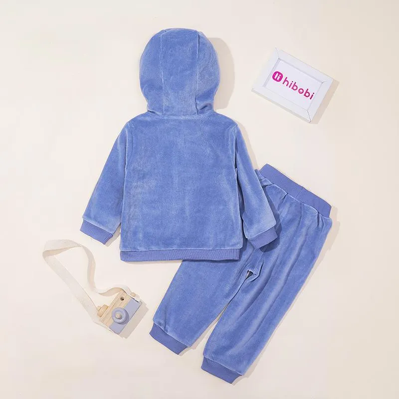 2-piece Velvet Hoodie & Pants for Children Boy