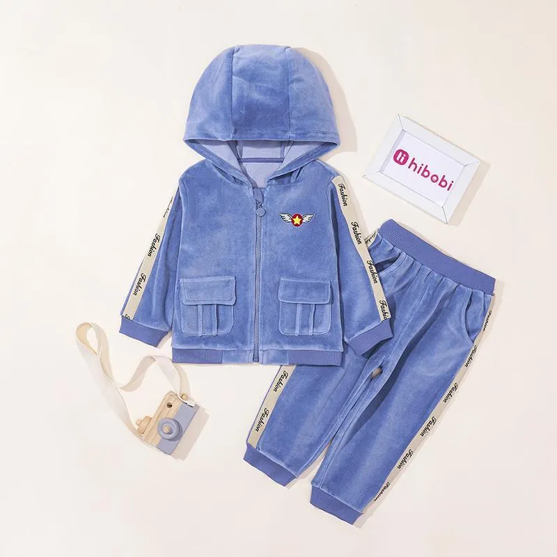 2-piece Velvet Hoodie & Pants for Children Boy