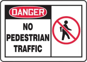 Accuform® 10" X 14" Red, Black And White Aluminum Safety Signs "DANGER NO PEDESTRIAN TRAFFIC"