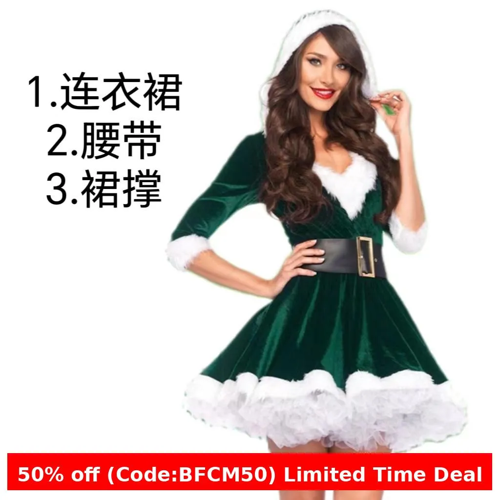 Amozae christmas outfit men Christmas Costume Adult Female Photo Costume Performance Costume Christmas Costume Performance Costume Queen Dress