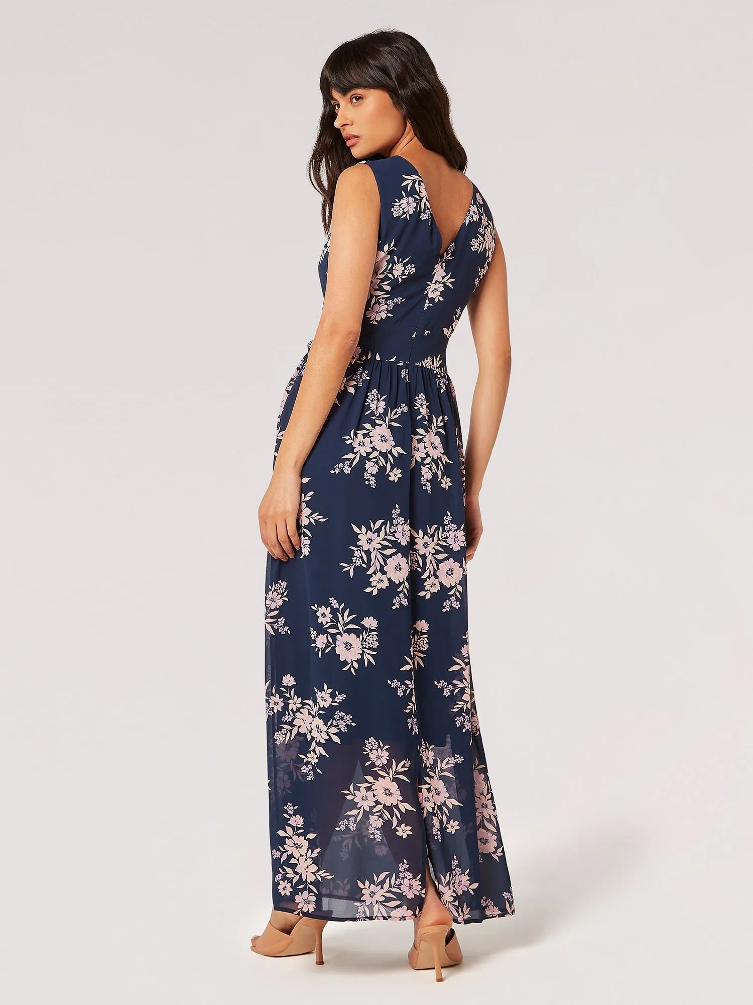 APRICOT - Botanical Blooms Chiffon Maxi Dress - 841444 - FINAL SALE