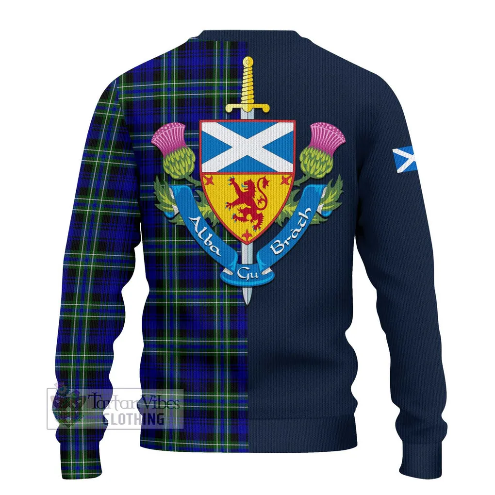 Arbuthnot Modern Tartan Ugly Sweater with Scottish Lion Royal Arm Half Style