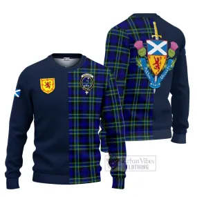 Arbuthnot Modern Tartan Ugly Sweater with Scottish Lion Royal Arm Half Style