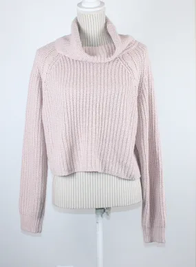 ARDENES CROP MUTED PINK SWEATER LADIES LARGE EUC