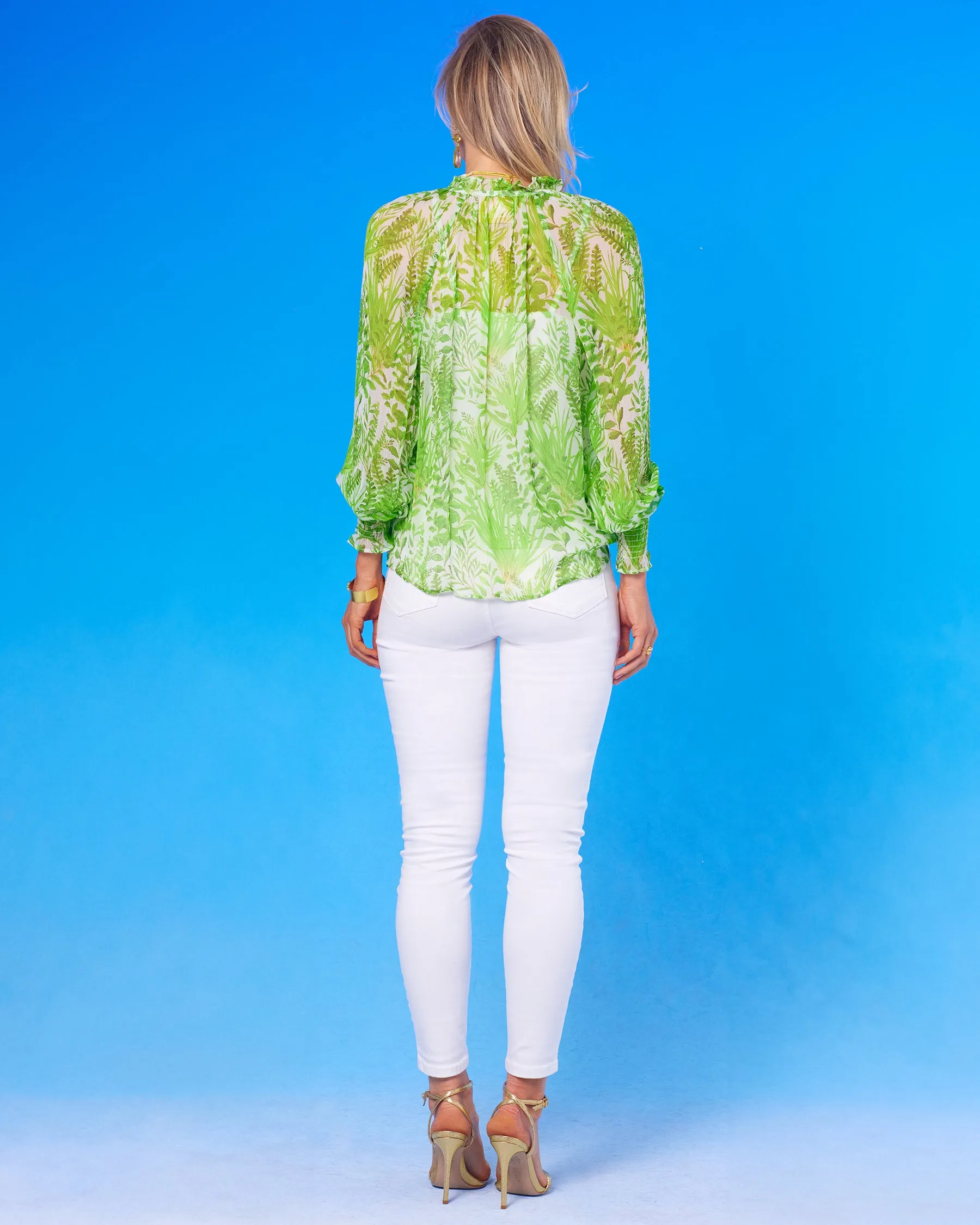 Artemisia Chiffon Blouse in Delicate Greenery