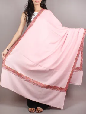 Baby Pink Black Yellow Pure Wool Nemdor Cashmere Shawl From Kashmir - S200501