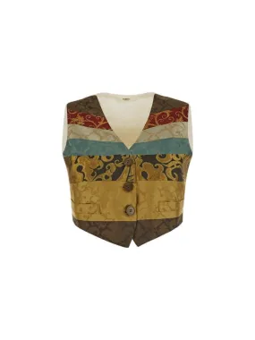 Barena Patchwork V-Neck Gilet