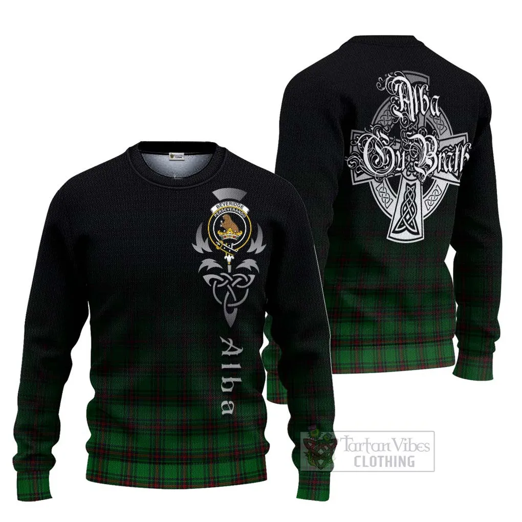 Beveridge Tartan Ugly Sweater Featuring Alba Gu Brath Family Crest Celtic Inspired