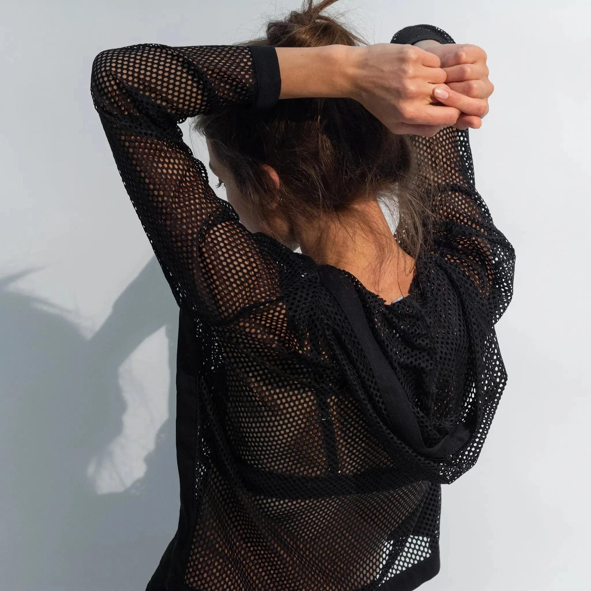 Black Daring Net Hoodie