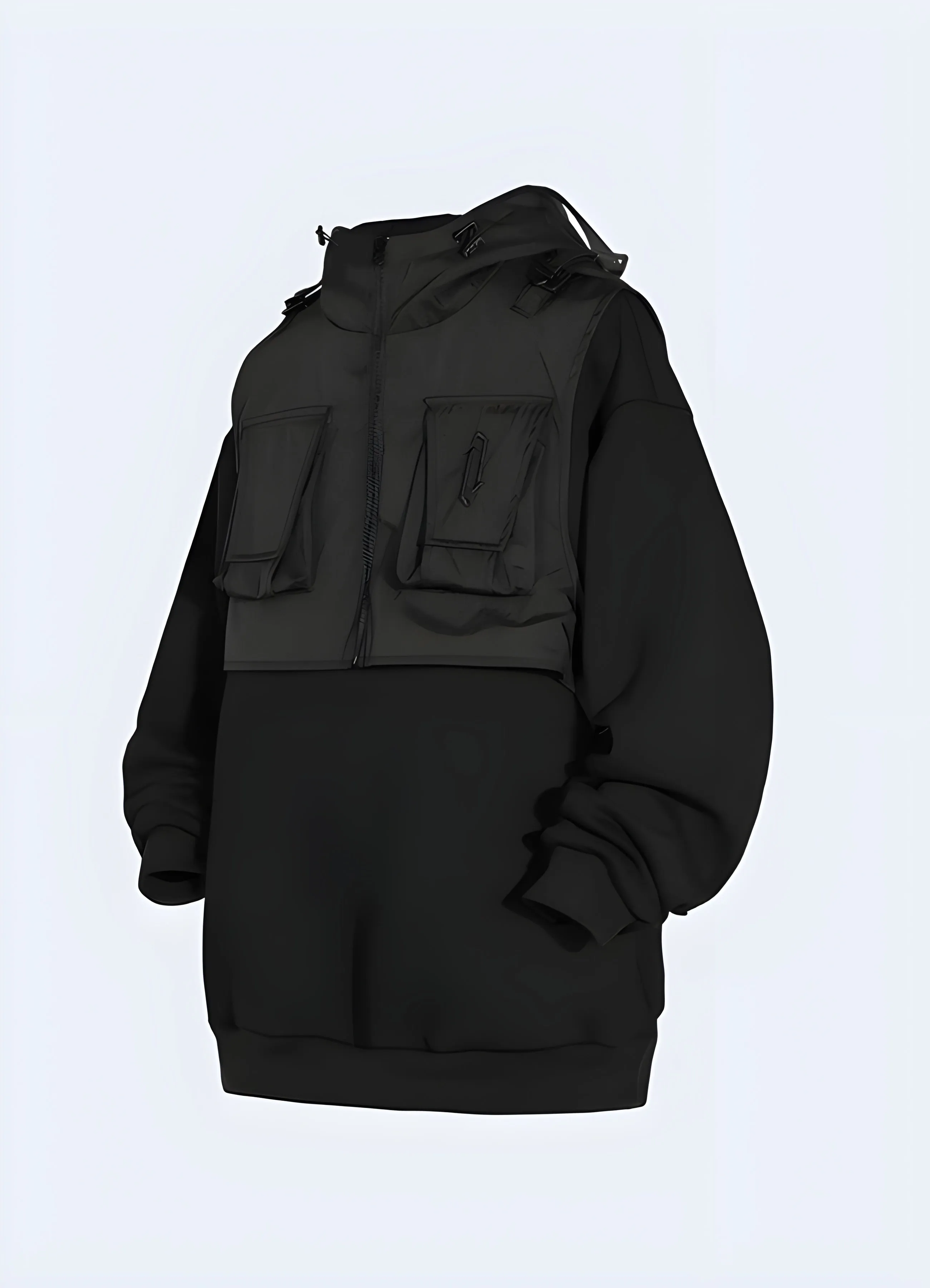 Black Tech Fleece Hoodie