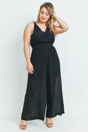 Black Wide Leg Plus Size Jumpsuit