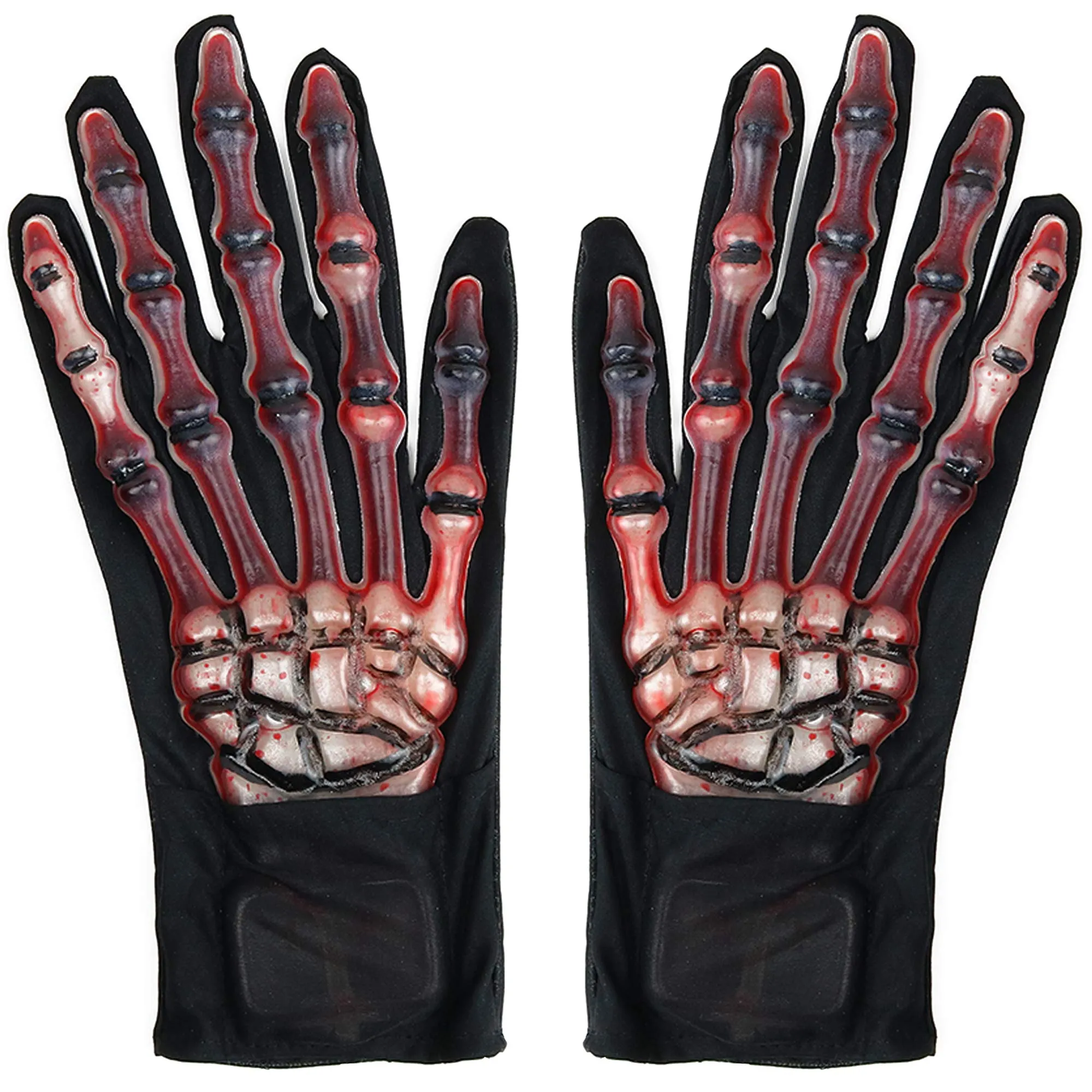 Blood Zombie Skeleton Gloves - Skeleton Hands with Realistic Blood Costume Accessories Gloves - 1 Pair