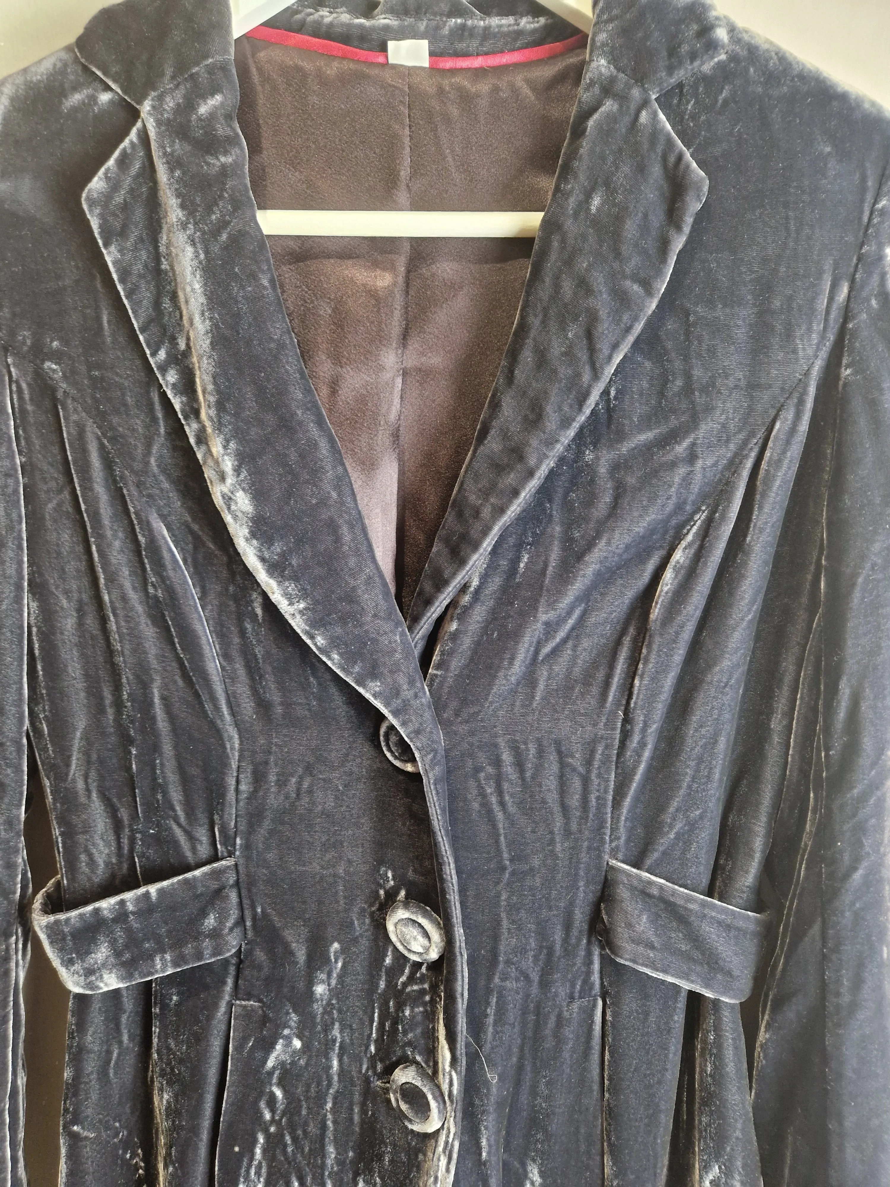 Boden indigo velvet silk blend overcoat - size 10