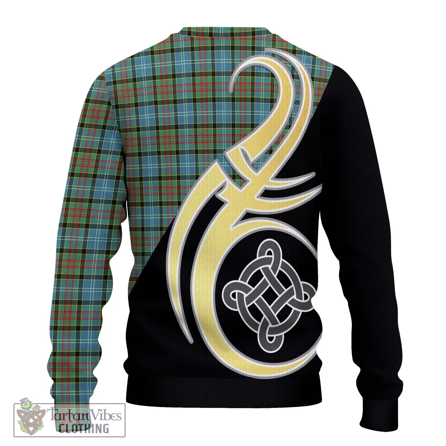 Brisbane Tartan Ugly Sweater with Family Crest and Celtic Symbol Style