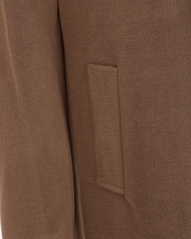 Brown Single Breast Classic Men's Overcoat J 521