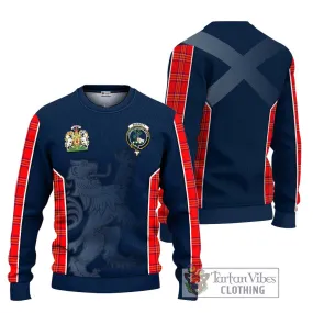 Burnett Modern Tartan Ugly Sweater with Family Crest and Lion Rampant Vibes Sport Style