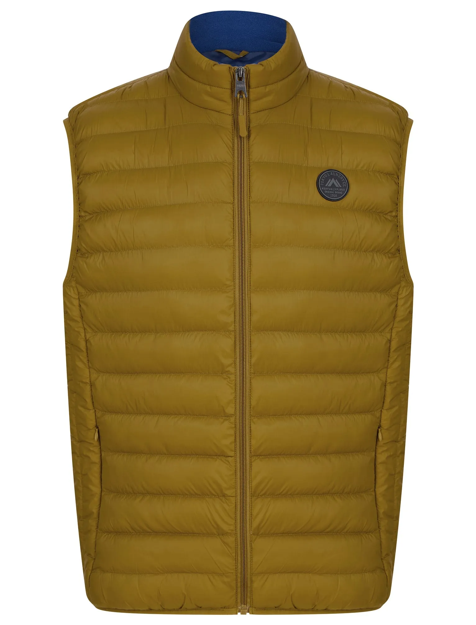 Cannes Quilted Puffer Gilet with Fleece Lined Collar in Golden Brown - Tokyo Laundry