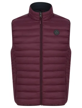 Cannes Quilted Puffer Gilet with Fleece Lined Collar in Tawny Port - Tokyo Laundry