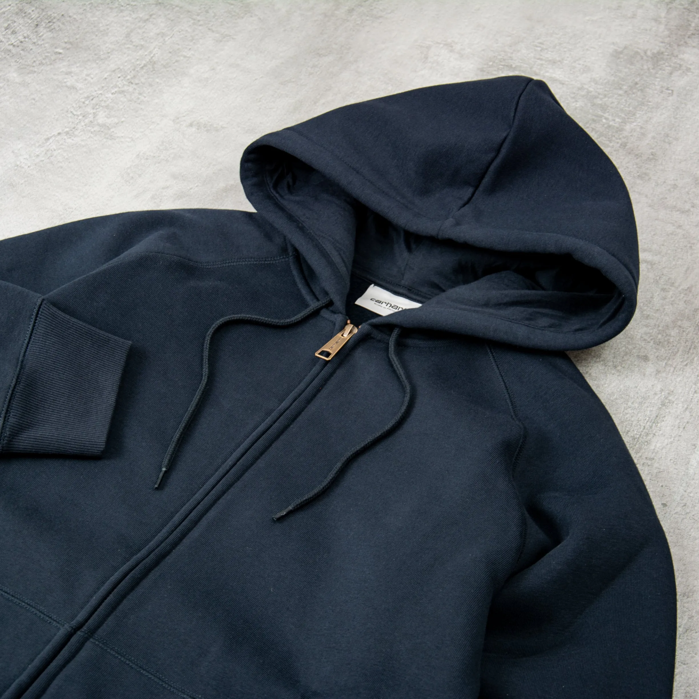 Carhartt WIP Chase Hooded Zip Jacket - Dark Navy / Gold