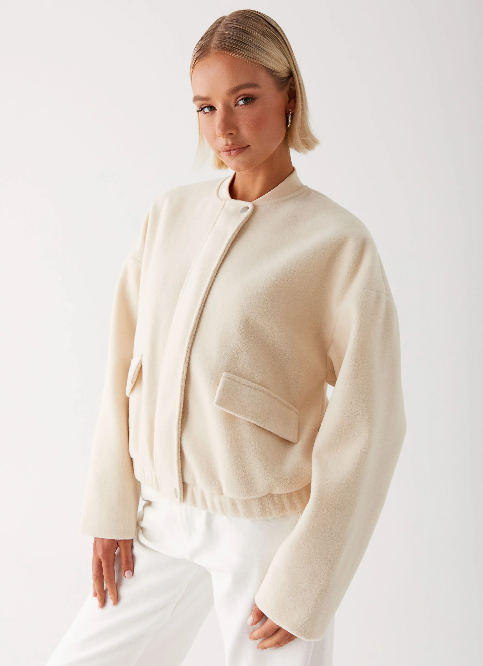 Cloudia Bomber Jacket - Ivory