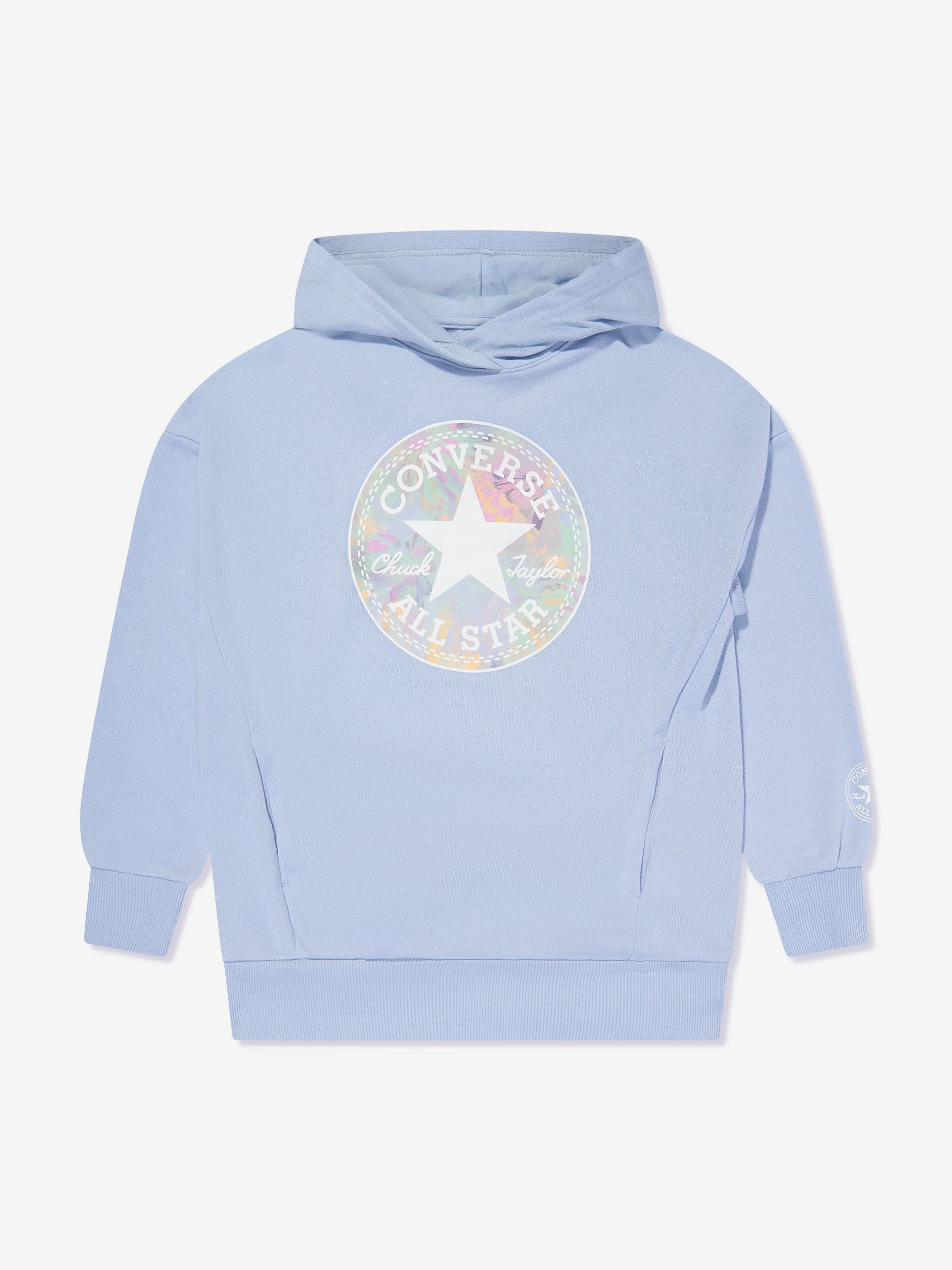 Converse Girls Oversized Chuck Patch Hoodie in Blue