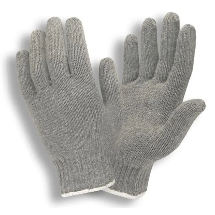 Cordova 3411GL Economy-Weight Machine Knit Gloves, Gray, Large, 1 Dozen