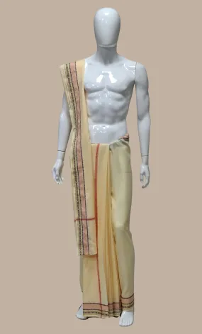 Cream Dhoti & Shawl