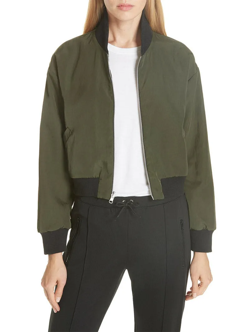 Crop Reversible Bomber Jacket