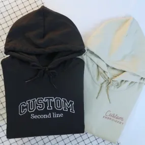 Custom Embroidered Varsity Text Hoodie