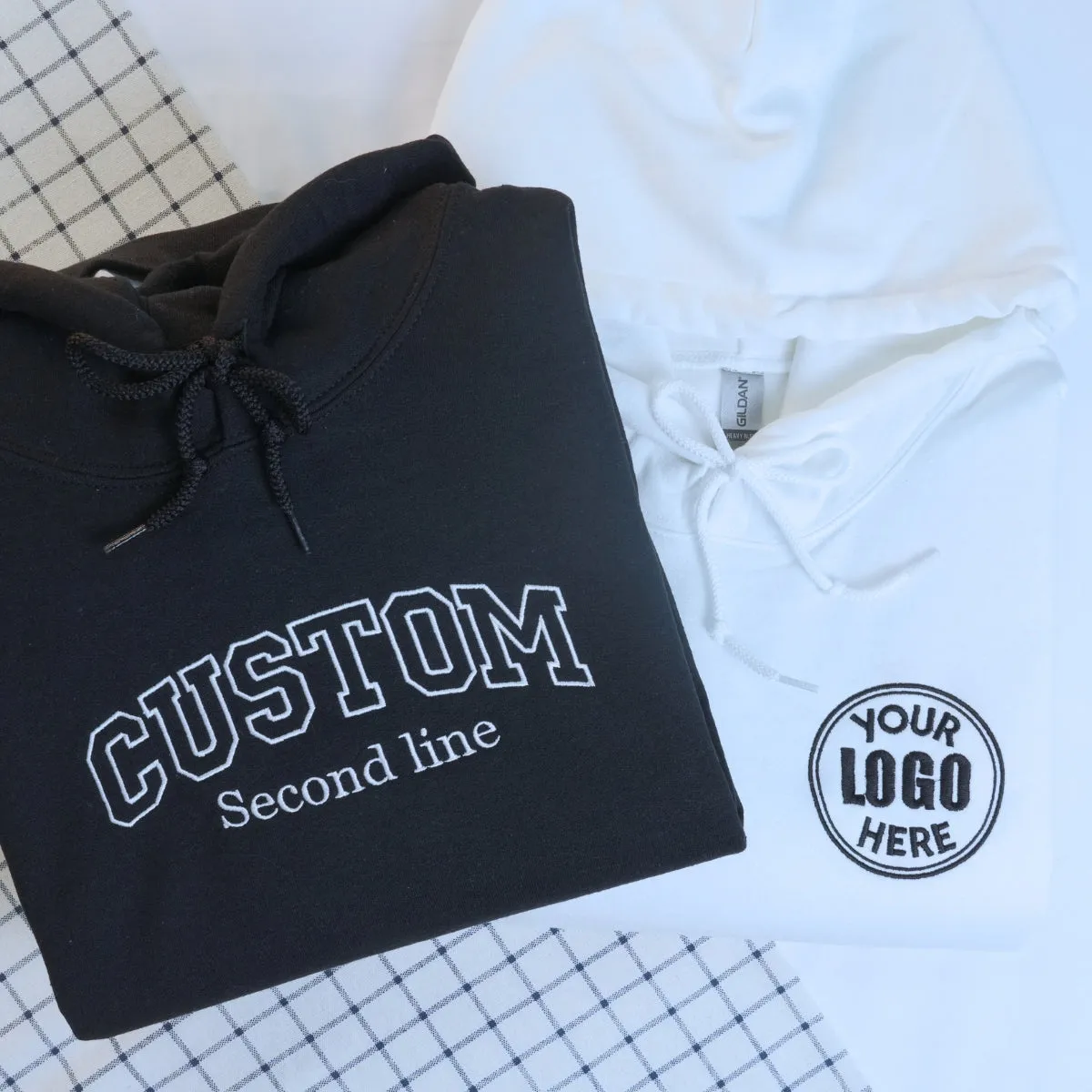 Custom Embroidered Varsity Text Hoodie