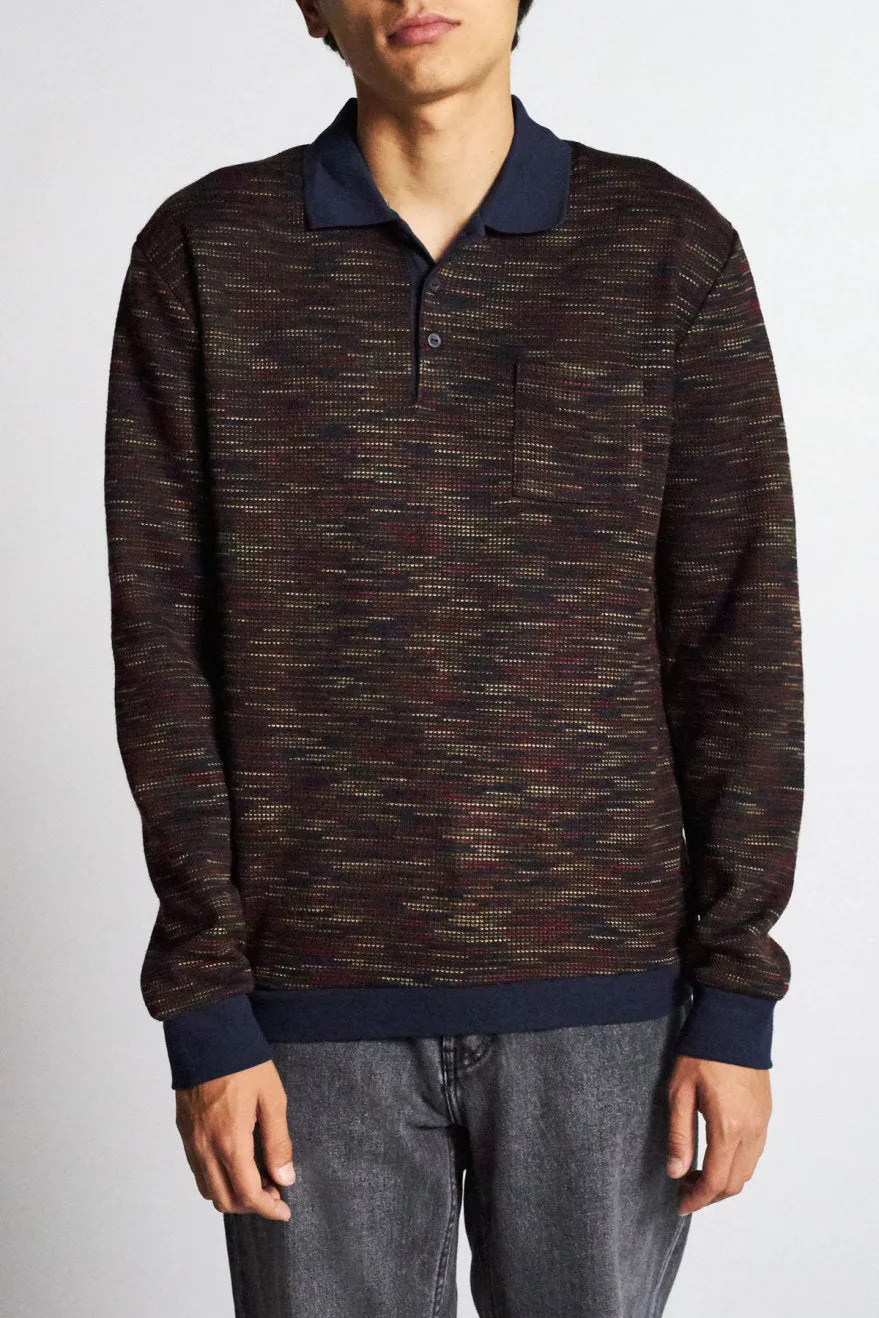 Cypher Polo Sweater - Navy/Maroon