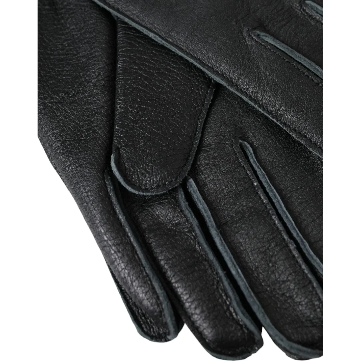 Dolce & Gabbana Black Deer Leather Wrist Length Gloves