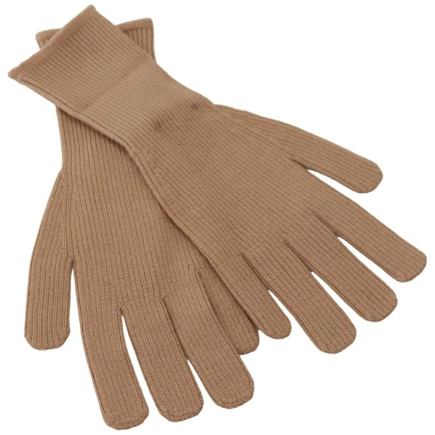 Dolce & Gabbana Elegant Beige Cashmere Winter Gloves