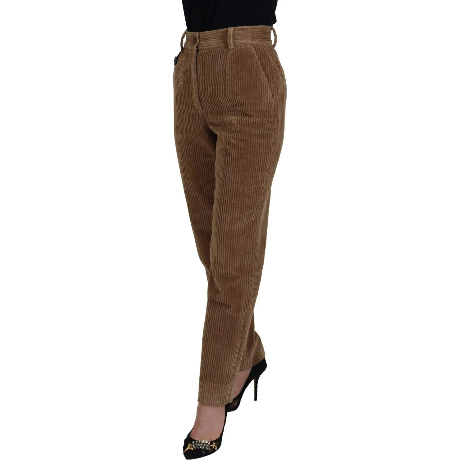 Dolce & Gabbana Elegant Brown Corduroy Pants for Sophisticated Style