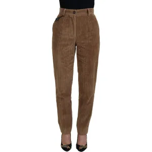 Dolce & Gabbana Elegant Brown Corduroy Pants for Sophisticated Style