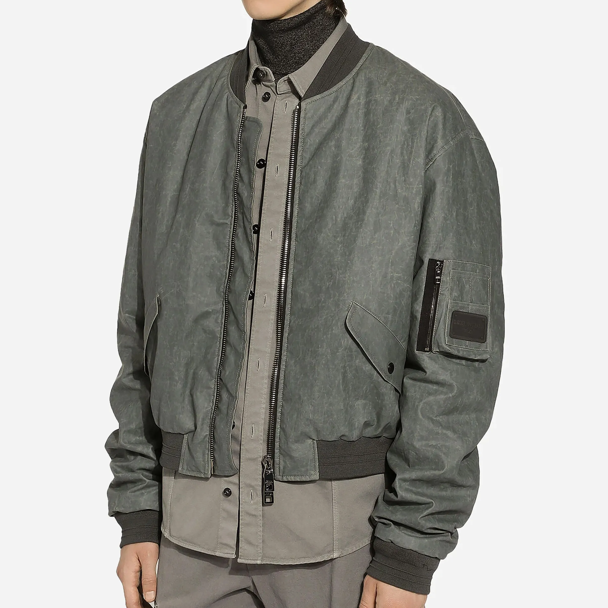 Dolce & Gabbana Oversize Linen Bomber Jacket