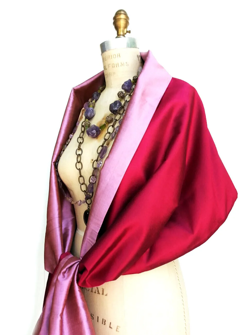 Double Sided Evening Shawl Thai Silk