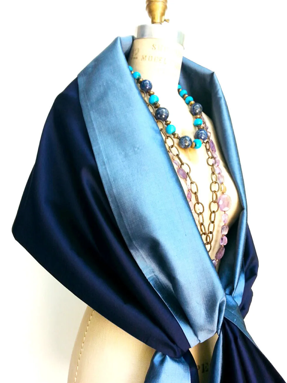 Double Sided Evening Shawl Thai Silk