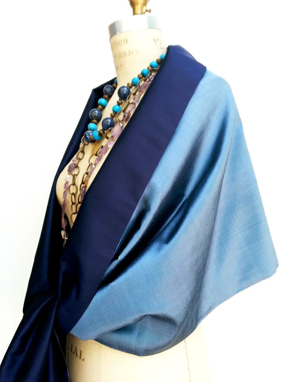 Double Sided Evening Shawl Thai Silk