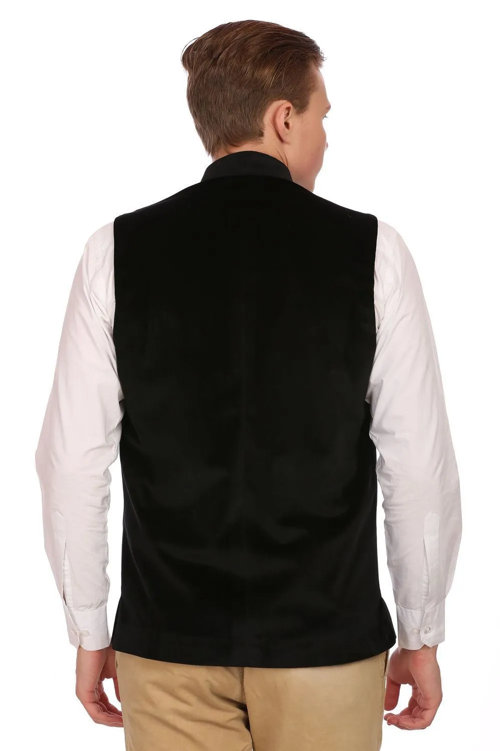 Dust Free Cotton Velvet Black Modi Nehru Jacket