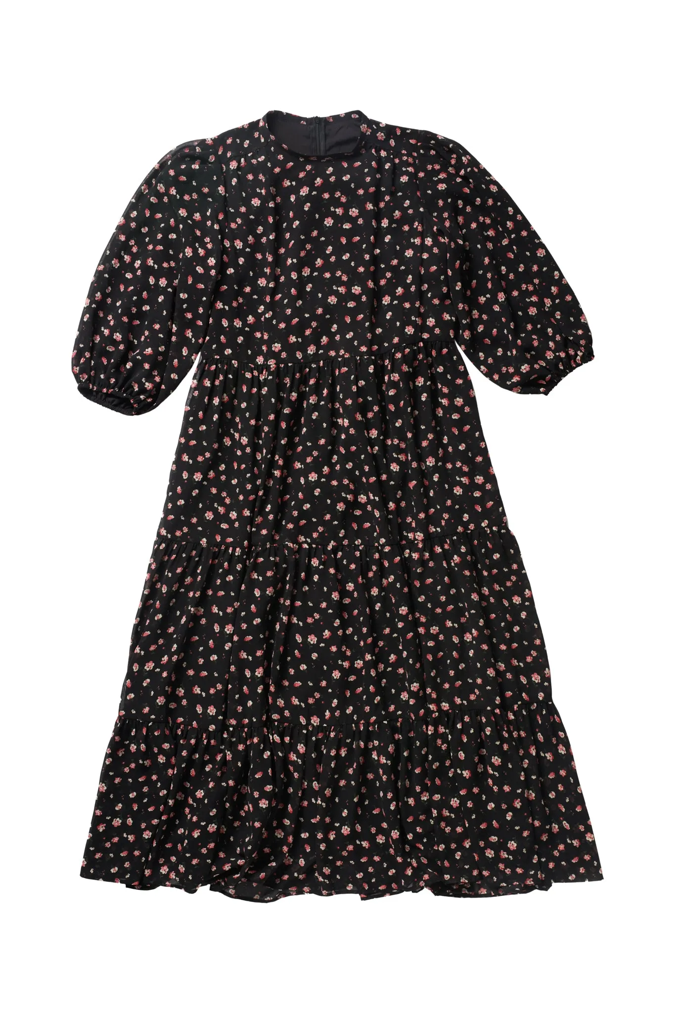 EOE Zoe Black w/Pink Flowers Dress