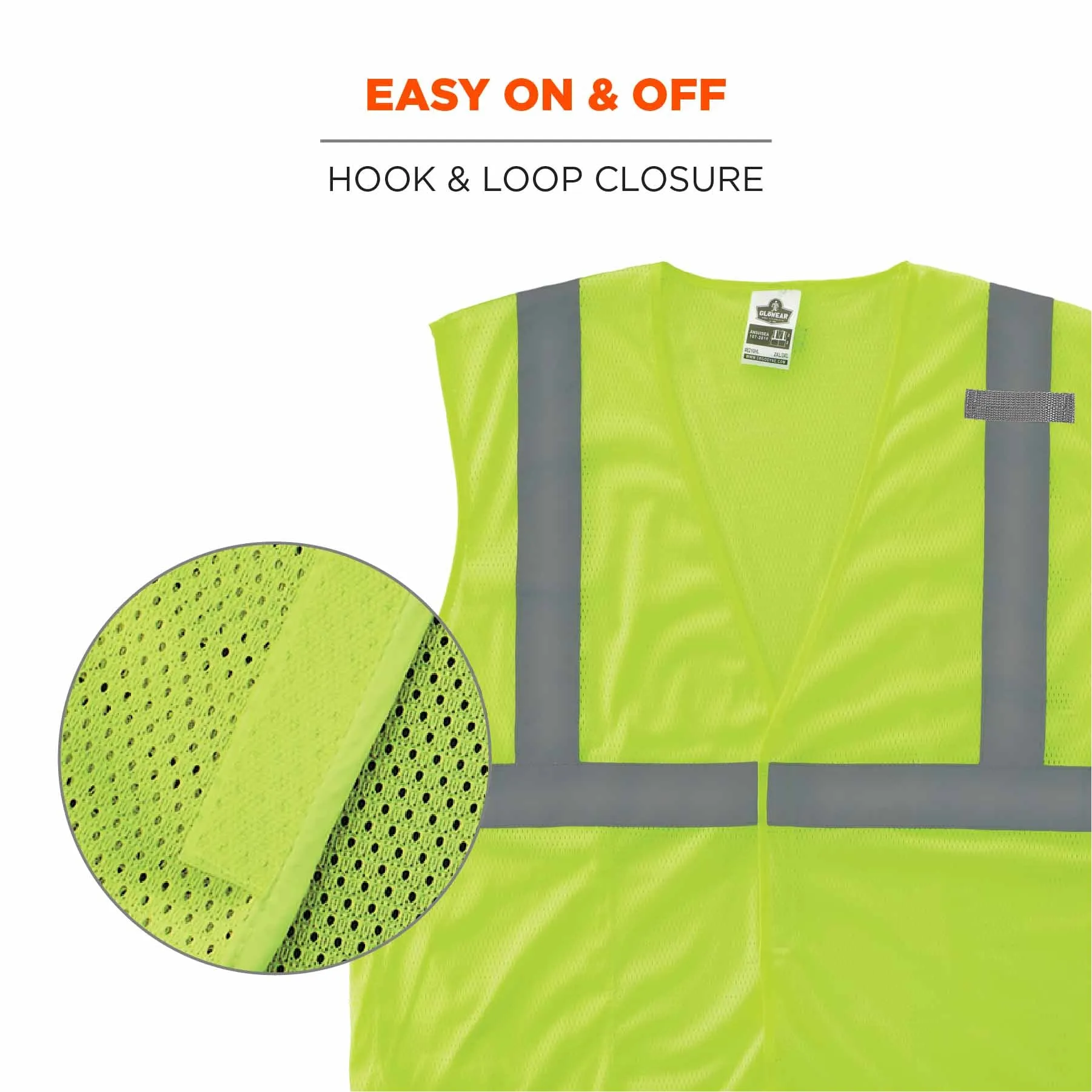 Ergodyne 24524 8210HL-S L Lime Class 2 Economy Mesh Vest - Single Size