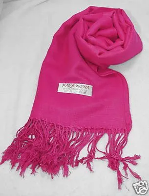 Fair Trade 70% Pashmina(Cashmere) 30% SILK Shawl Fuschia Pink