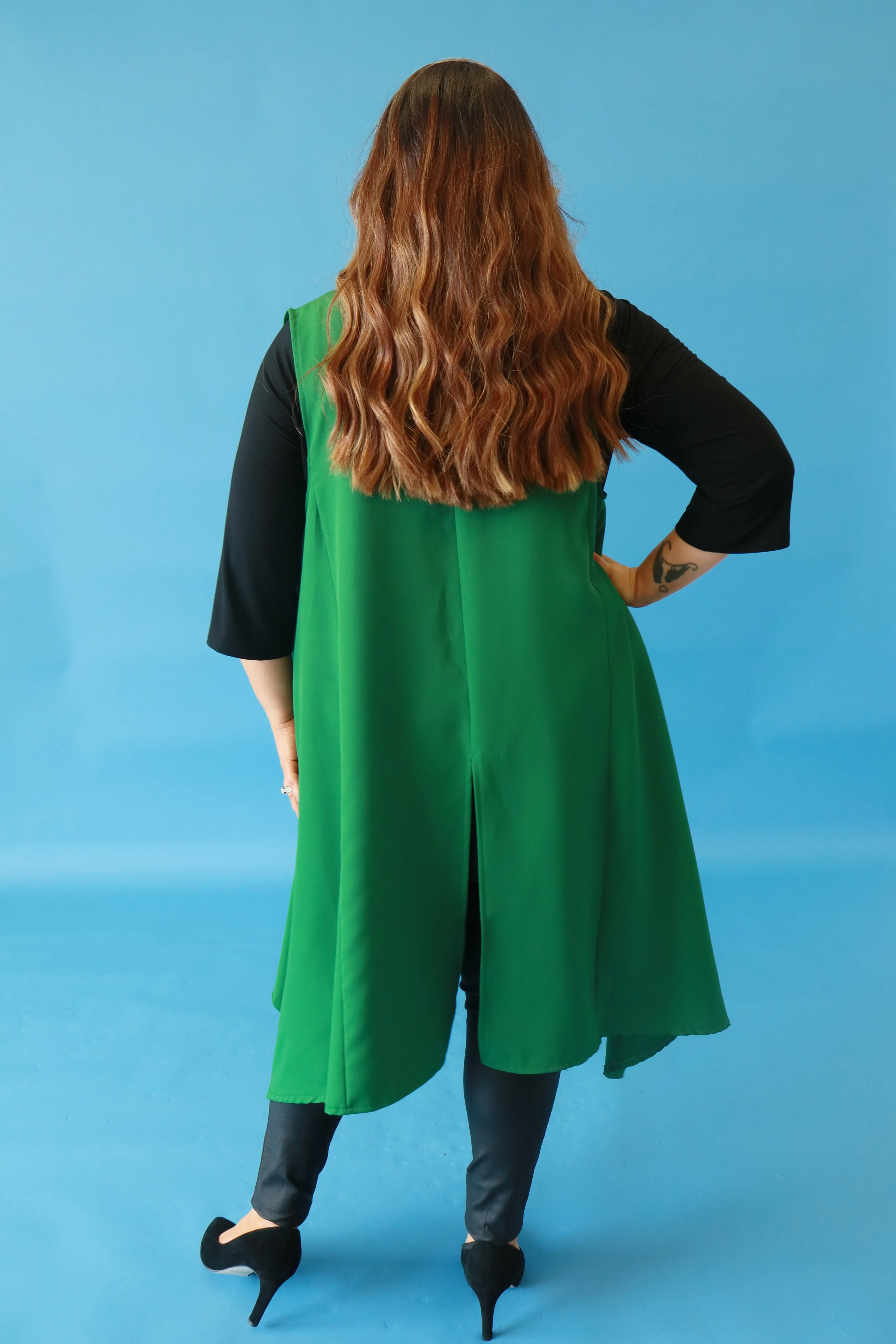 Faye Longline Green Waistcoat