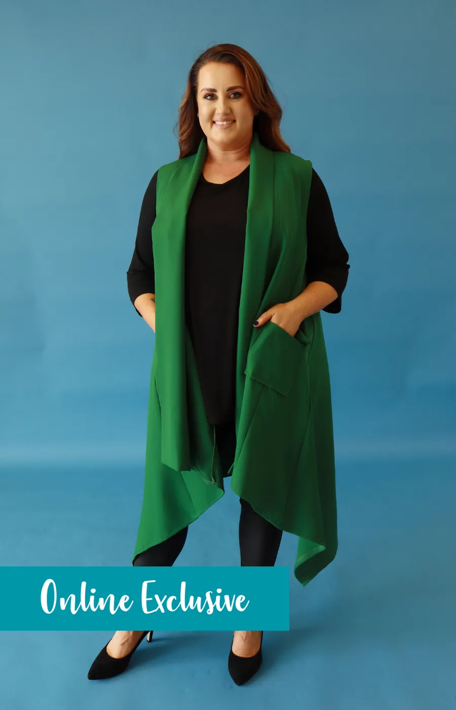 Faye Longline Green Waistcoat