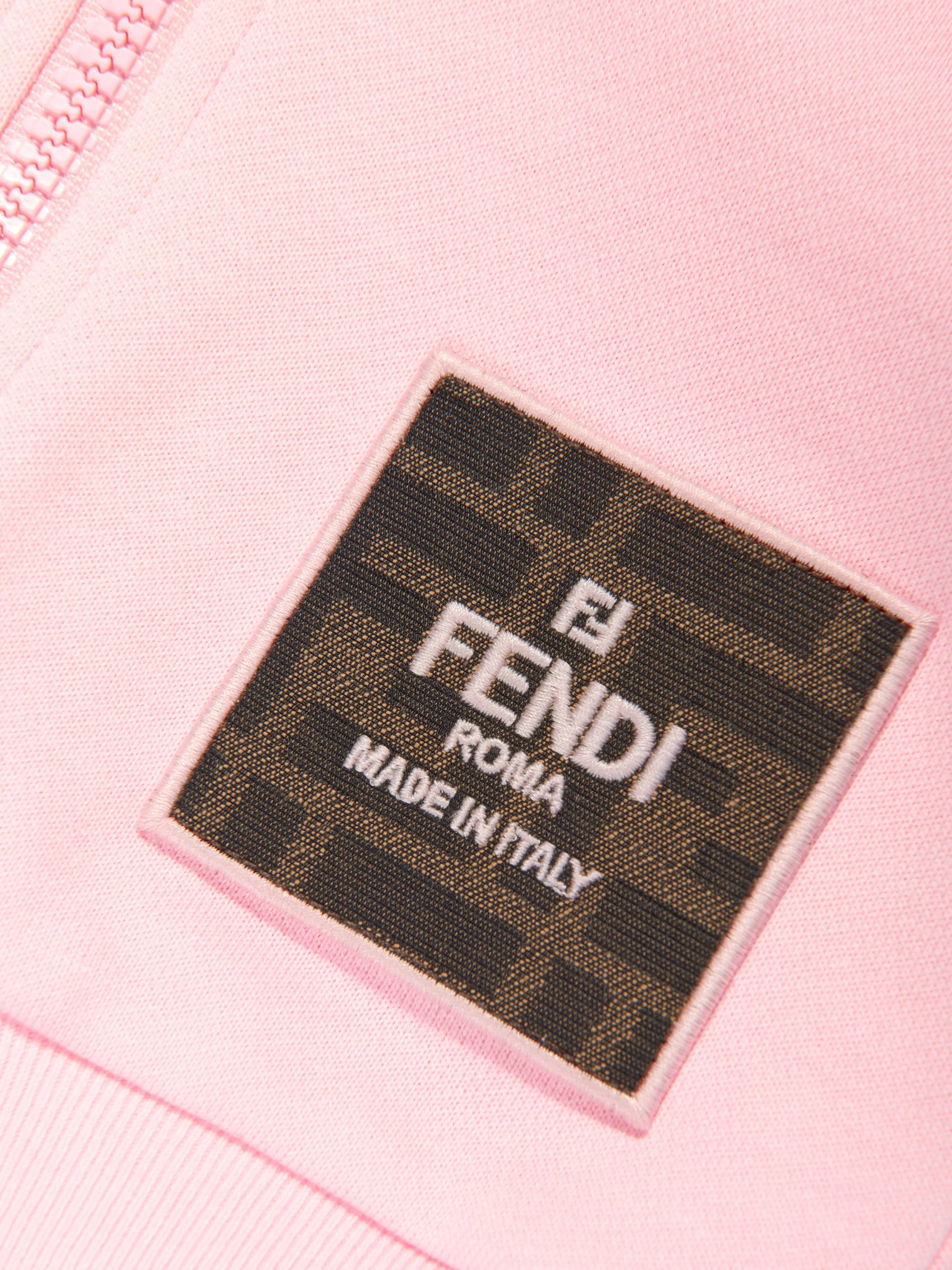 Fendi Baby Girls Logo Zip Up Top in Pink