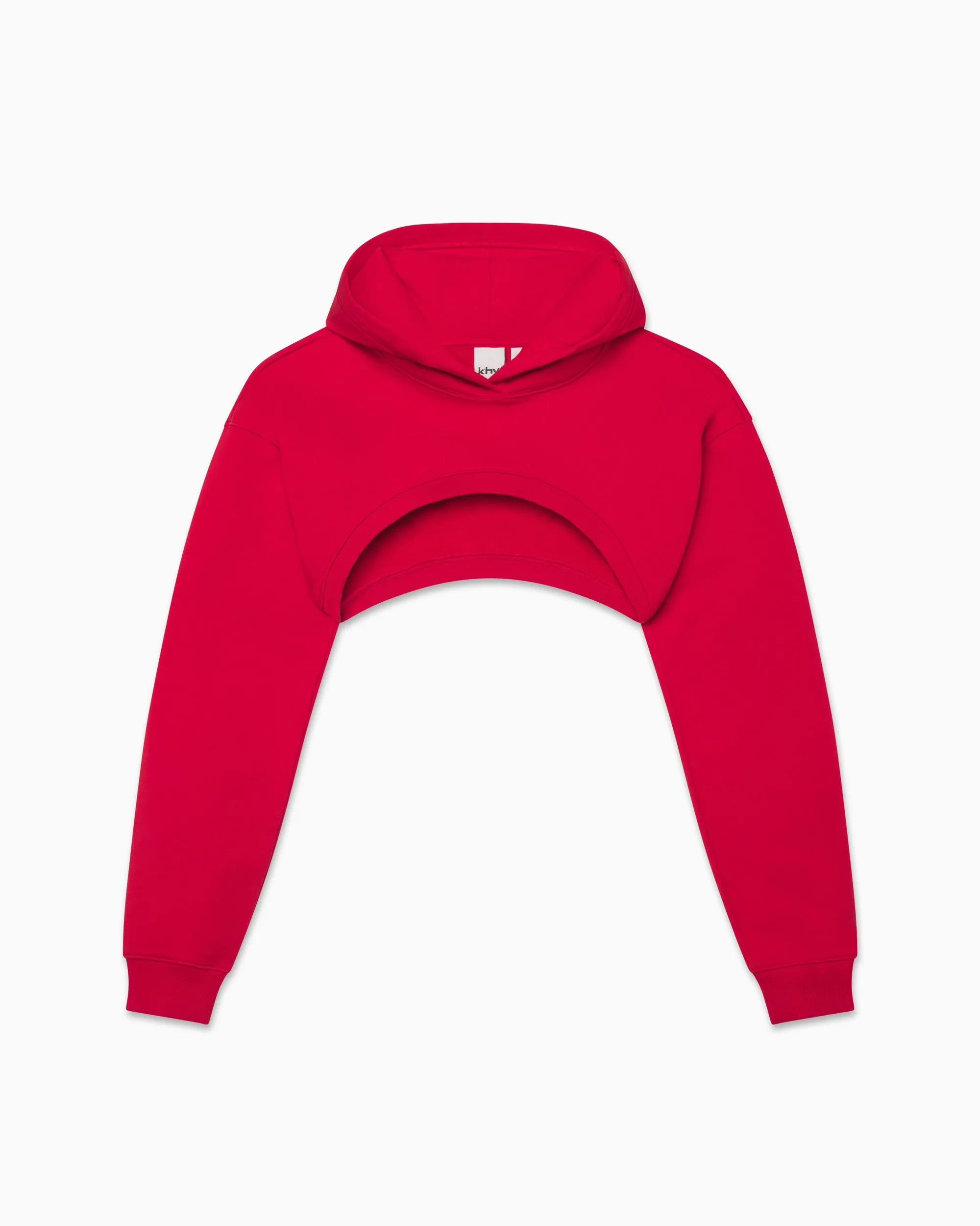 Fleece Super Cropped Hoodie | Red