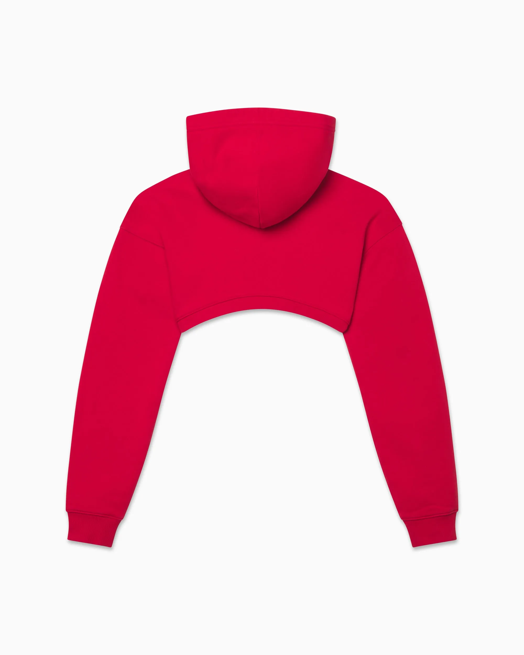 Fleece Super Cropped Hoodie | Red