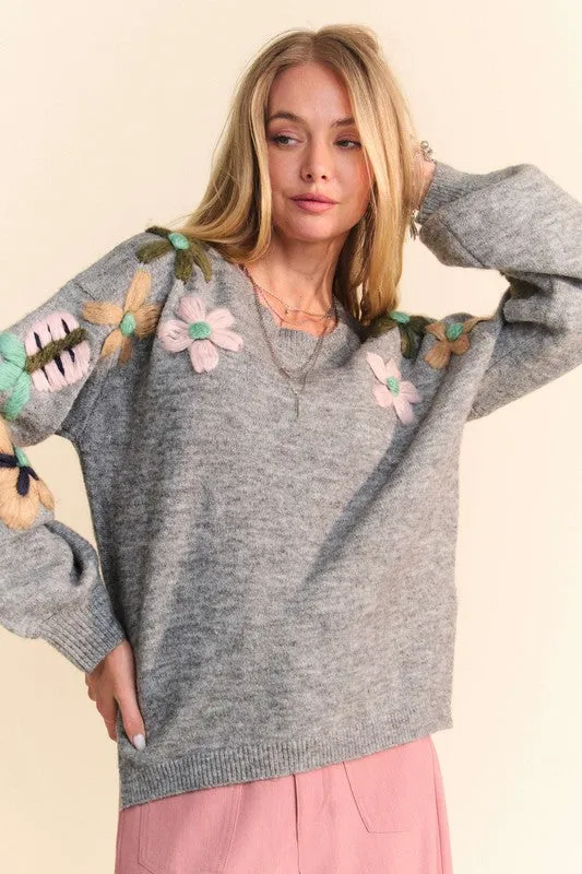 Floral Embroidered Sweater